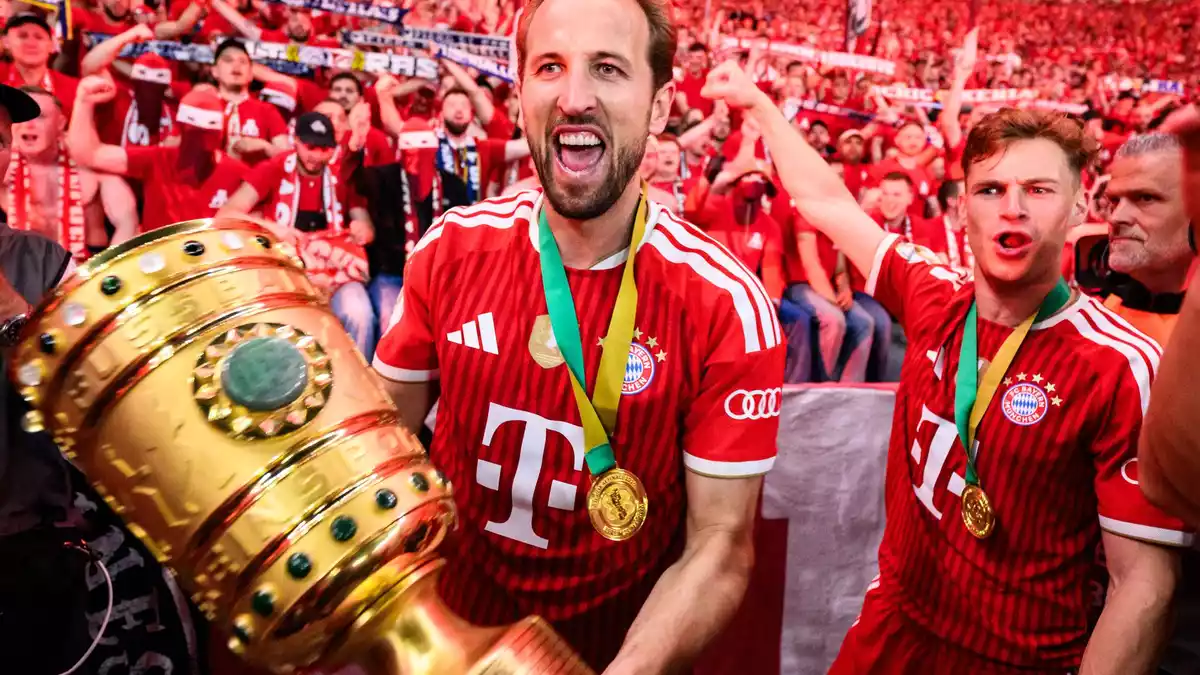 Gar nicht lange her: Im DFB-Pokalfinale war Harry Kane mit einem Hattrick Bayerns Matchwinner gegen Stuttgart. (Archivbild) - Bild: Tom Weller/dpa