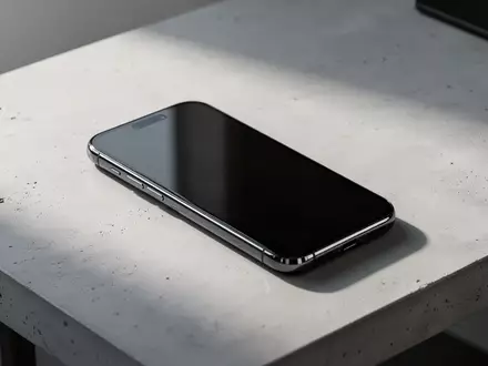 Ein modernes Smartphone liegt auf einem hellen, minimalistischen Schreibtisch mit ausgeschaltetem Bildschirm. - Foto: über boerse-global.de