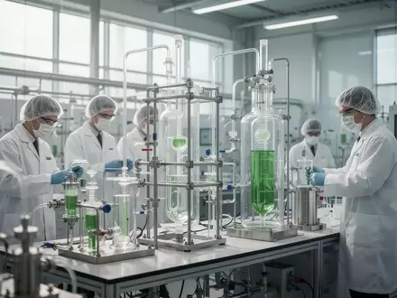 Wissenschaftler arbeiten in einem modernen Labor an einem Elektrolyse-Projekt zur Wasserstoffgewinnung. - Foto: über boerse-global.de