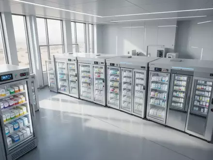 Moderne medizinische Kühlanlagentechnik in einer sauberen, professionellen Laborumgebung. - Foto: über boerse-global.de