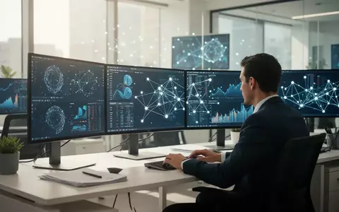 Ein Finanzanalyst arbeitet an einem modernen Arbeitsplatz mit Datenvisualisierungen auf den Bildschirmen. - Foto: über boerse-global.de
