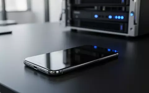 Modernes Smartphone mit dunklem Display auf einem Schreibtisch neben unscharfen technischen Geräten. - Foto: über boerse-global.de