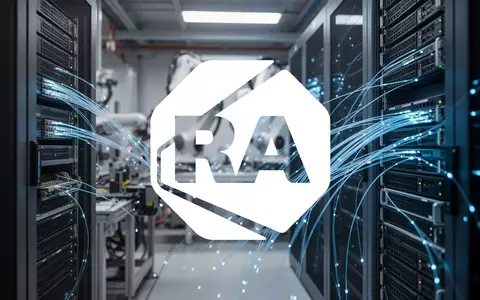 Abstrakte Darstellung moderner industrieller Automatisierungstechnik mit leuchtenden Datenverbindungen. - Foto: über boerse-global.de