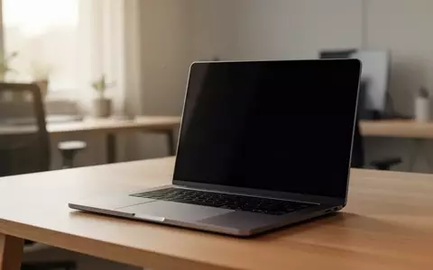 Ein moderner, minimalistischer Arbeitsplatz mit einem Laptop auf einem Holztisch bei natürlichem Tageslicht. - Foto: über boerse-global.de