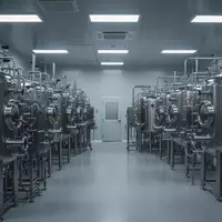 Leere, hochmoderne Produktionsanlagen in einer pharmazeutischen Fabrik mit Edelstahltanks und steriler Umgebung. - Foto: über boerse-global.de