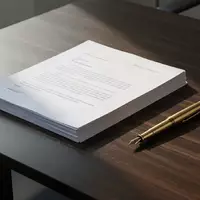Ein minimalistischer Schreibtisch in einem Anwaltsbüro mit einem Stapel Dokumente und einem Füllfederhalter. - Foto: über boerse-global.de