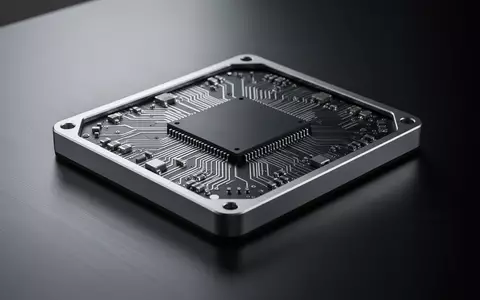 Ein moderner, präzise gefertigter Computer-Prozessor liegt auf einer dunklen Metalloberfläche in einer minimalistischen Umgebung. - Foto: über boerse-global.de