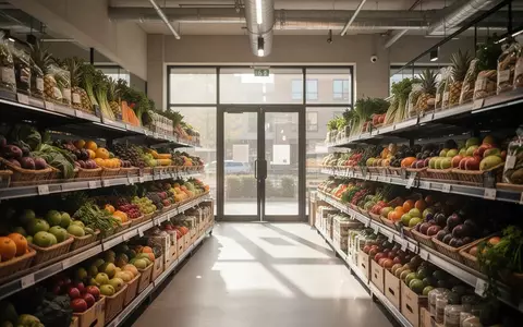 Ordentlich sortierte Regale mit frischem Obst und Gemüse in einem modernen Supermarkt bei Tageslicht. - Foto: über boerse-global.de