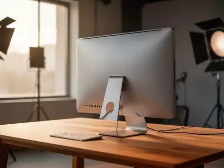 Ein moderner, minimalistischer Arbeitsplatz mit einem professionellen Computergehäuse auf einem Holztisch. - Foto: über boerse-global.de
