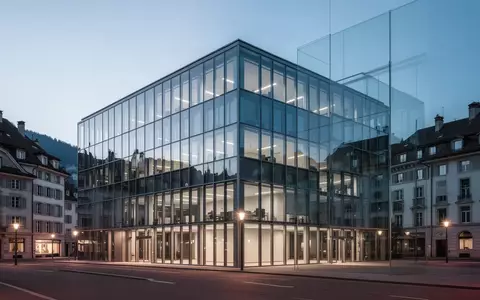 Modernes Bürogebäude in einer Schweizer Stadt bei Dämmerung, das die Konsolidierung im IT-Sektor symbolisiert. - Foto: über boerse-global.de