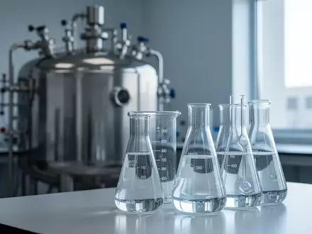 Laborumgebung mit sterilen Glaskolben und einem Bioreaktor für die Forschung an kultiviertem Fleisch. - Foto: über boerse-global.de