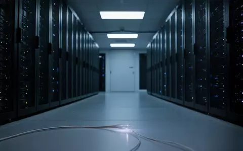 Ein moderner Serverraum mit dunklen Serverschränken und blauer Beleuchtung, der die kritische digitale Infrastruktur symbolisiert. - Foto: über boerse-global.de