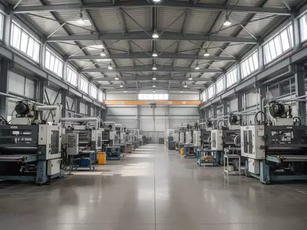 Moderne Industriehalle mit Produktionsanlagen und hohen Decken in einer Fertigungsstätte. - Foto: über boerse-global.de