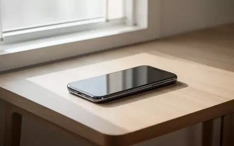 Ein modernes Smartphone auf einem minimalistischen Holztisch bei natürlichem Tageslicht. - Foto: über boerse-global.de