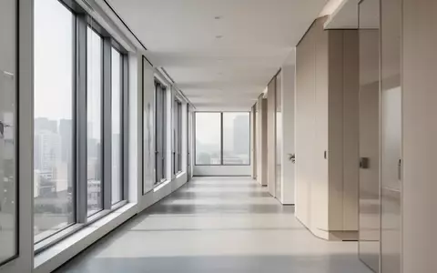 Ein minimalistischer, hell beleuchteter Büroflur mit großen Fenstern und neutraler Architektur. - Foto: über boerse-global.de
