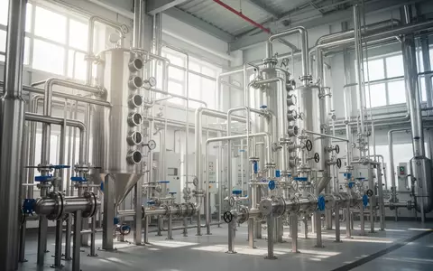 Moderne Industrieanlage mit Edelstahlrohren und Produktionsanlagen in einer Chemie- oder Pharmafabrik. - Foto: über boerse-global.de