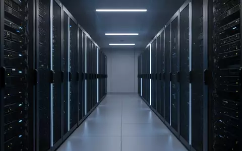 Modernes Rechenzentrum mit dunklen Serverracks und blauer LED-Beleuchtung als Symbol für kryptografische Sicherheit. - Foto: über boerse-global.de