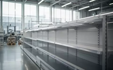 Moderne, minimalistische Verkaufs- oder Logistikumgebung mit leeren Regalen und hellem, natürlichem Licht. - Foto: über boerse-global.de
