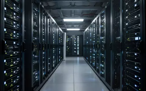 Ein moderner Serverraum mit beleuchteten Serverschränken in einer dunklen Umgebung. - Foto: über boerse-global.de