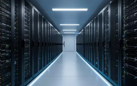Ein moderner Serverraum mit ordentlich angeordneten Server-Racks in einer kühlen, professionellen Arbeitsumgebung. - Foto: über boerse-global.de