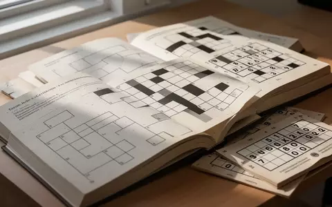 Stapel aus Rätselbüchern und Logikheften mit leeren Gittern auf einem Holztisch bei natürlichem Licht. - Foto: über boerse-global.de
