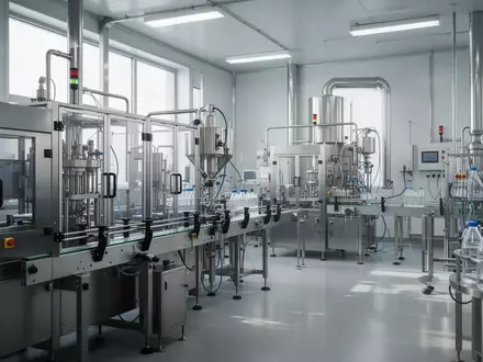 Moderne Produktionsanlagen in einer pharmazeutischen Fabrik mit Edelstahlelementen und Laborgeräten. - Foto: über boerse-global.de
