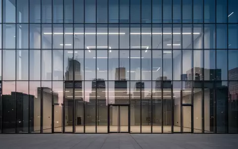 Ein minimalistisches, modernes Bürogebäude in der Dämmerung mit Glasfassade, die den Himmel reflektiert. - Foto: über boerse-global.de