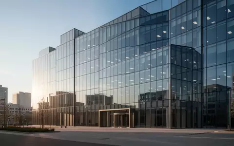 Ein modernes, leeres Bürogebäude mit Glasfassade vor einem klaren blauen Himmel. - Foto: über boerse-global.de
