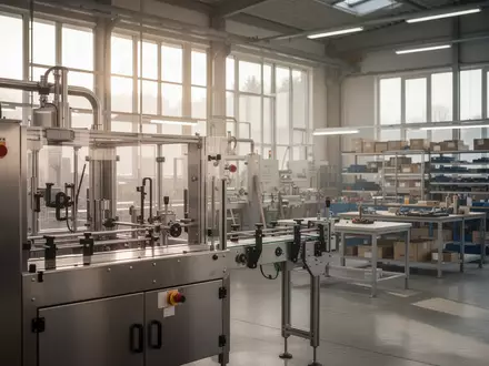 Leere Werkstatt in einem Industriebetrieb mit modernen Maschinen bei natürlichem Lichteinfall. - Foto: über boerse-global.de