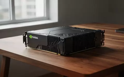 Ein technisches NVIDIA-Rechenmodul auf einem minimalistischen Schreibtisch in einer professionellen Arbeitsumgebung. - Foto: über boerse-global.de