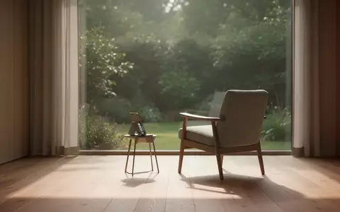 Ein heller, minimalistischer Raum mit natürlichem Licht und Blick in einen ruhigen Garten zur Symbolisierung von Stressabbau. - Foto: über boerse-global.de