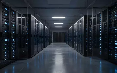 Serverraum einer Universität mit blau beleuchteten Serverschränken in einer modernen, dunklen Umgebung. - Foto: über boerse-global.de