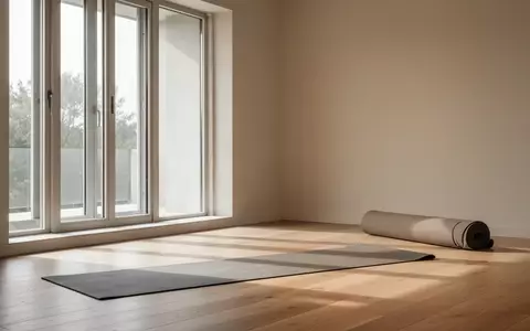 Minimalistisch eingerichteter Raum für Meditation und Yoga mit natürlichem Lichteinfall auf einem Holzboden. - Foto: über boerse-global.de