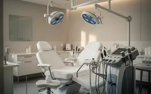 Ein minimalistisch eingerichteter Behandlungsraum in einer ästhetischen Praxis mit medizinischen Geräten. - Foto: über boerse-global.de