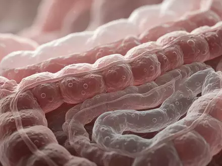 Mikroskopische Aufnahme von biologischem Gewebe der Darmschleimhaut mit detaillierter Zellstruktur. - Foto: über boerse-global.de