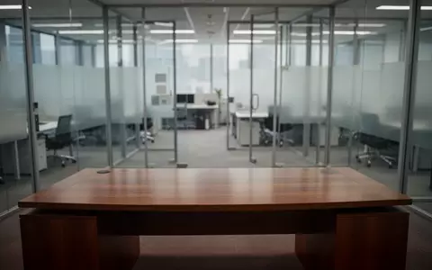 Ein leerer, moderner Schreibtisch in einem Bürogebäude vor verschwommenem Hintergrund. - Foto: über boerse-global.de