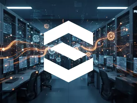 Abstraktes, modernes Rechenzentrum mit leuchtenden Datenströmen und Cybersicherheits-Visualisierungen. - Foto: über boerse-global.de