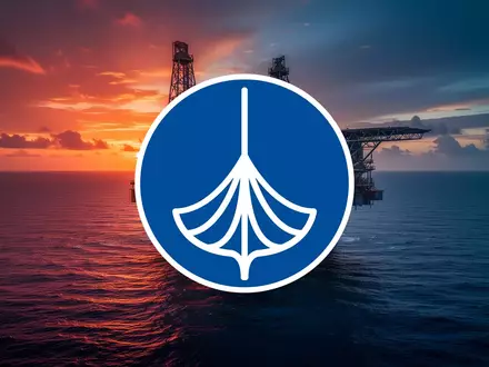Industrielle Offshore-Ölplattform vor einem dramatischen Sonnenuntergang über dem Meer. - Foto: über boerse-global.de
