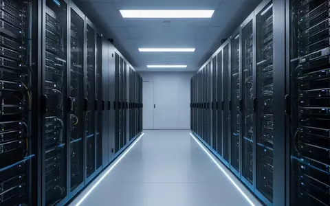 Modernes Rechenzentrum mit dunklen Server-Racks in einer minimalistischen, blau beleuchteten Umgebung. - Foto: über boerse-global.de