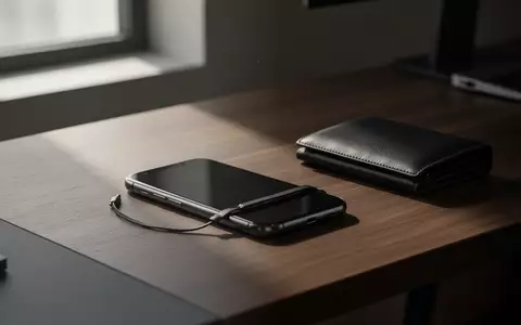 Ein Smartphone liegt verdeckt auf einem hölzernen Schreibtisch, symbolisch für die Gefahr durch betrügerische Anrufe. - Foto: über boerse-global.de