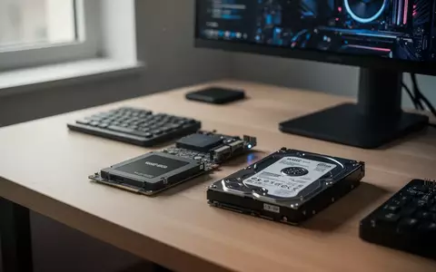 Nahaufnahme von Computer-Speichermedien auf einem modernen Schreibtisch zur Symbolisierung von Festplattenoptimierung. - Foto: über boerse-global.de