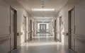 Moderner, minimalistischer Krankenhausflur mit geometrischen Linien und natürlichem Licht. - Foto: über boerse-global.de