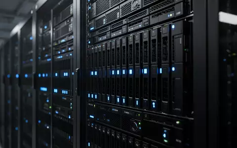 Moderne Server-Racks in einem professionellen Rechenzentrum mit blauen Statusleuchten. - Foto: über boerse-global.de
