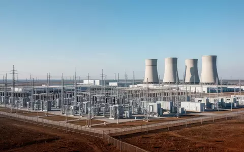 Weitläufige industrielle Anlage mit modernen Umspannwerken und Kühltürmen auf einem weitläufigen Gelände. - Foto: über boerse-global.de