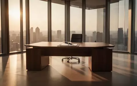 Ein minimalistisch eingerichtetes, modernes Büro mit einem leeren Schreibtisch in der Abendsonne. - Foto: über boerse-global.de