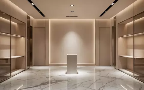 Minimalistisches Interieur einer Luxus-Boutique mit eleganten architektonischen Linien und sanfter Beleuchtung. - Foto: über boerse-global.de