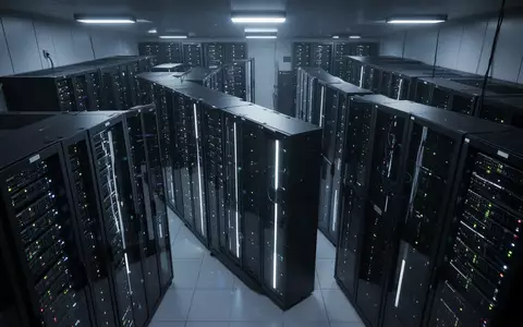 Dunkler Serverraum mit Reihen von Server-Racks in einer modernen IT-Infrastruktur. - Foto: über boerse-global.de