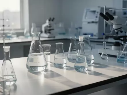 Moderne, sterile Laborumgebung mit wissenschaftlichem Glasgeschirr in natürlichem Licht. - Foto: über boerse-global.de