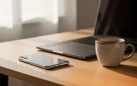 Ein minimalistischer Schreibtisch mit einem Smartphone und einem Laptop in einer hellen, professionellen Arbeitsumgebung. - Foto: über boerse-global.de