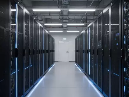 Modernes Rechenzentrum mit serverracks und blauer Beleuchtung in einer südkoreanischen Forschungseinrichtung. - Foto: über boerse-global.de